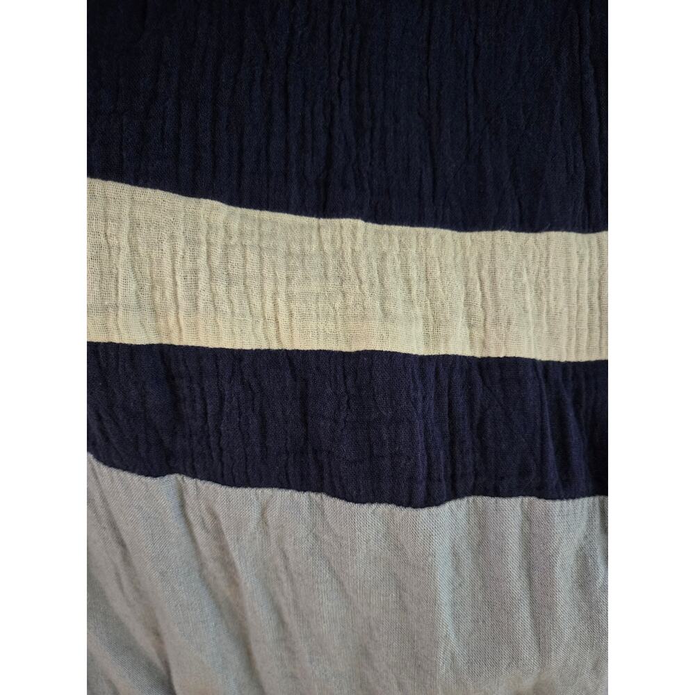 Boho Flowy Oversized Gauze Maxi Dress XL Blue Free People Free-est Manda Midi - Picture 4 of 10